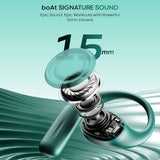 boAt Airdopes Progear Bluetooth Open-Ear Ear Buds for Outdoor Sports W/Air Conduction Tech,in Ear,4 Mics W/Ai-Enx,100Hrs Playback,15Mm Drivers,Secure Fit,Beast Mode W/ 40Ms Latency,ASAP Charge Green
