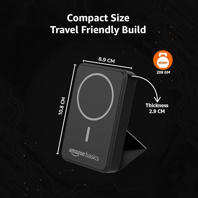 Amazon Basics 10000mAh 20W Fast Charging Power Bank and 15W Wireless Output | Type C Power Delivery (Input & Output) Quick Charge| Two Way Fast Charge | Made in India (Black) - CarrotKart | India's first Open Box ecommerce platform