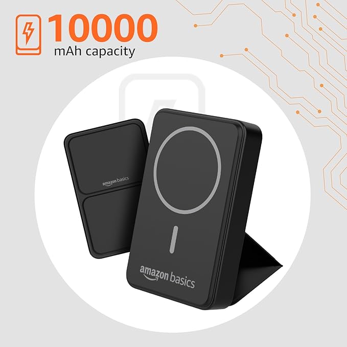 Amazon Basics 10000mAh 20W Fast Charging Power Bank and 15W Wireless Output | Type C Power Delivery (Input & Output) Quick Charge| Two Way Fast Charge | Made in India (Black) - CarrotKart | India's first Open Box ecommerce platform