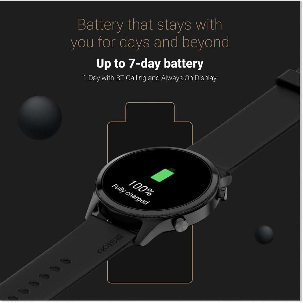 Noise Evolve 3 1.43" AMOLED Always on Display, BT Calling, Round Dial, Metallic Design Smart Watch for Man & Woman, Smart Gesture Control, Bluetooth, 100 Sports Modes (Carbon Black) - CarrotKart | India's first Open Box ecommerce platform