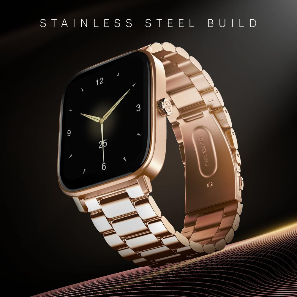Noise Quad Call 1.81" Display, Bluetooth Calling Smart Watch, AI Voice Assistance, 160+Hrs Battery Life, Metallic Build, in-Built Games, 100 Sports Modes, 100+ Watch Faces (Elite Rosegold) - CarrotKart | India's first Open Box ecommerce platform