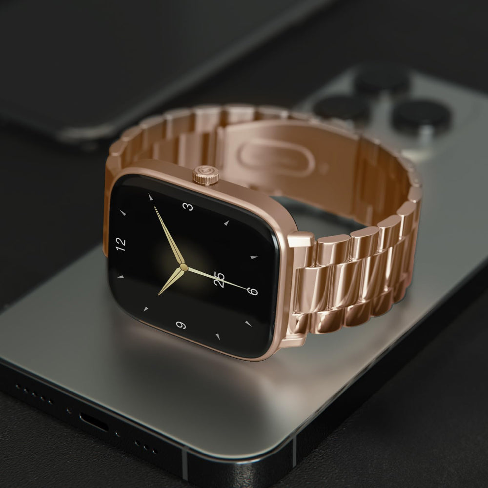 Noise Quad Call 1.81" Display, Bluetooth Calling Smart Watch, AI Voice Assistance, 160+Hrs Battery Life, Metallic Build, in-Built Games, 100 Sports Modes, 100+ Watch Faces (Elite Rosegold) - CarrotKart | India's first Open Box ecommerce platform