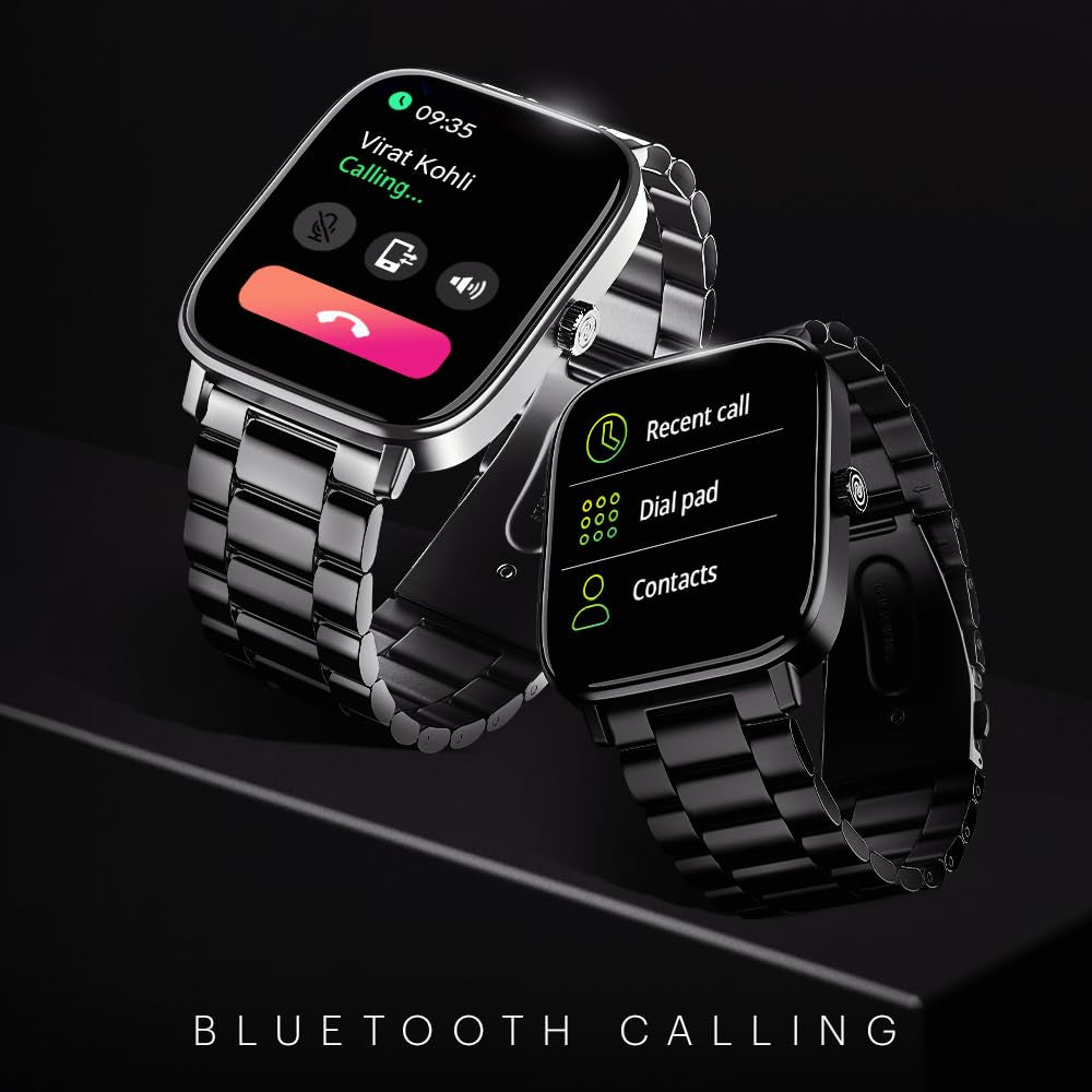 Noise Quad Call 1.81" Display, Bluetooth Calling Smart Watch, AI Voice Assistance, 160+Hrs Battery Life, Metallic Build, in-Built Games, 100 Sports Modes, 100+ Watch Faces, 5 Watts (Elite Black) - CarrotKart | India's first Open Box ecommerce platform