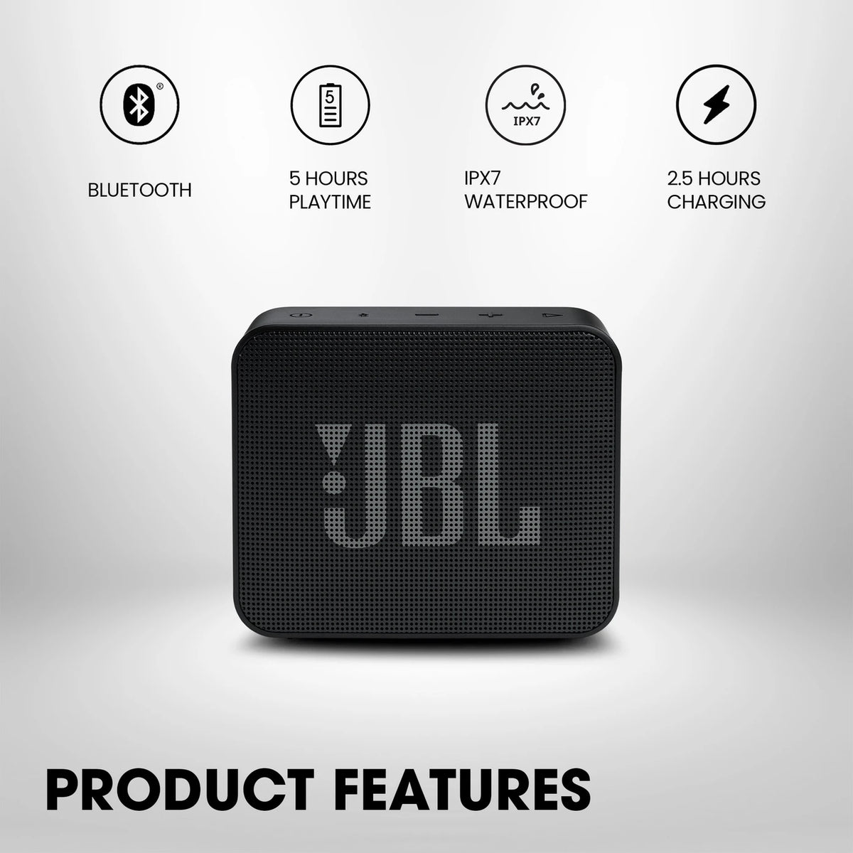 JBL Go Essential with Rich Bass, 5 Hrs Playtime, IPX7 Waterproof, Ultra Portable 3.1 W Bluetooth Speaker - CarrotKart | India's first Open Box ecommerce platform