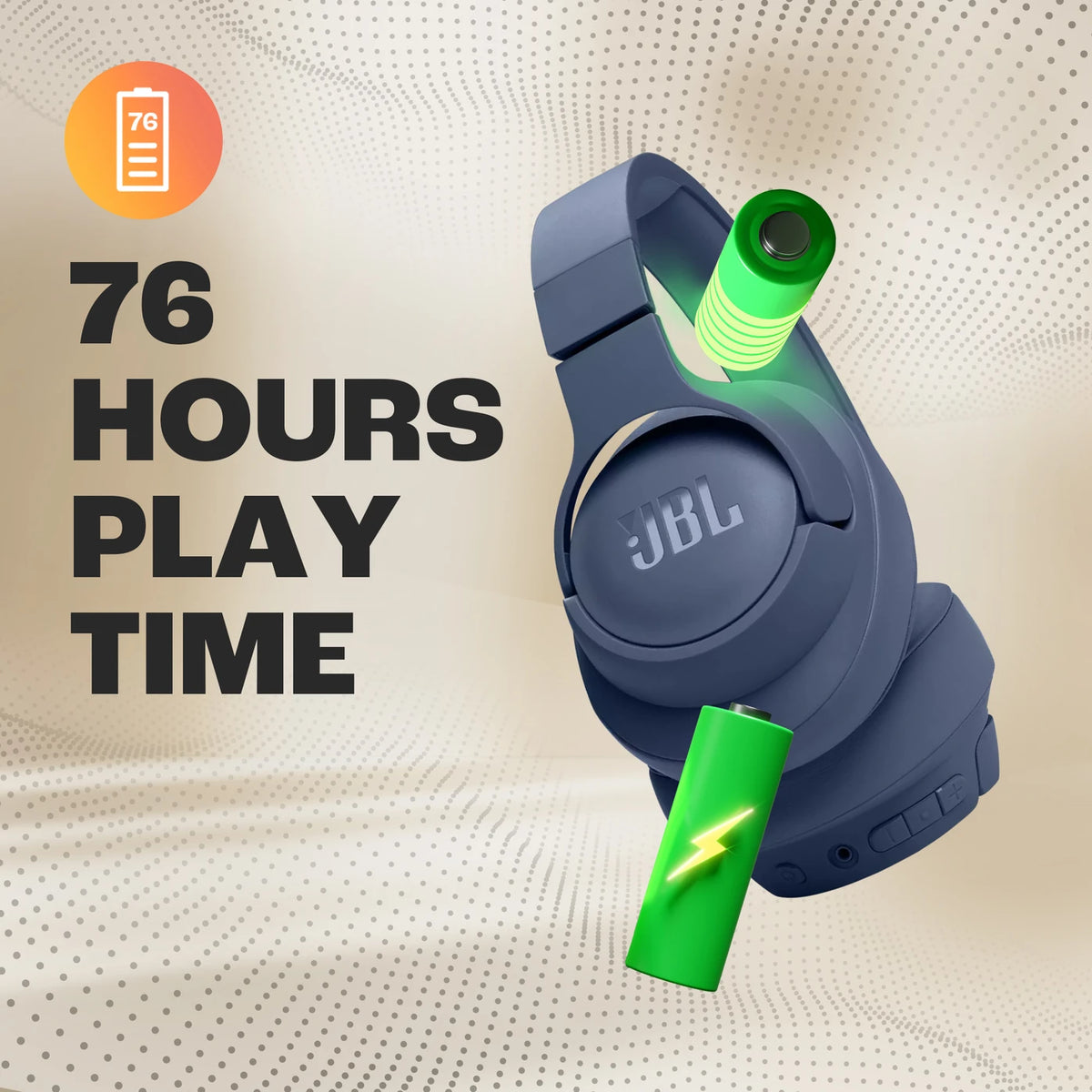 JBL Tune 720BT Wireless Over Ear Headphones with Mic, Pure Bass Sound, Upto 76 Hrs Playtime, Speedcharge, Dual Pairing, Customizable Bass with Headphones App, Lightweight, Bluetooth 5.3 (Blue) - CarrotKart | India's first Open Box ecommerce platform