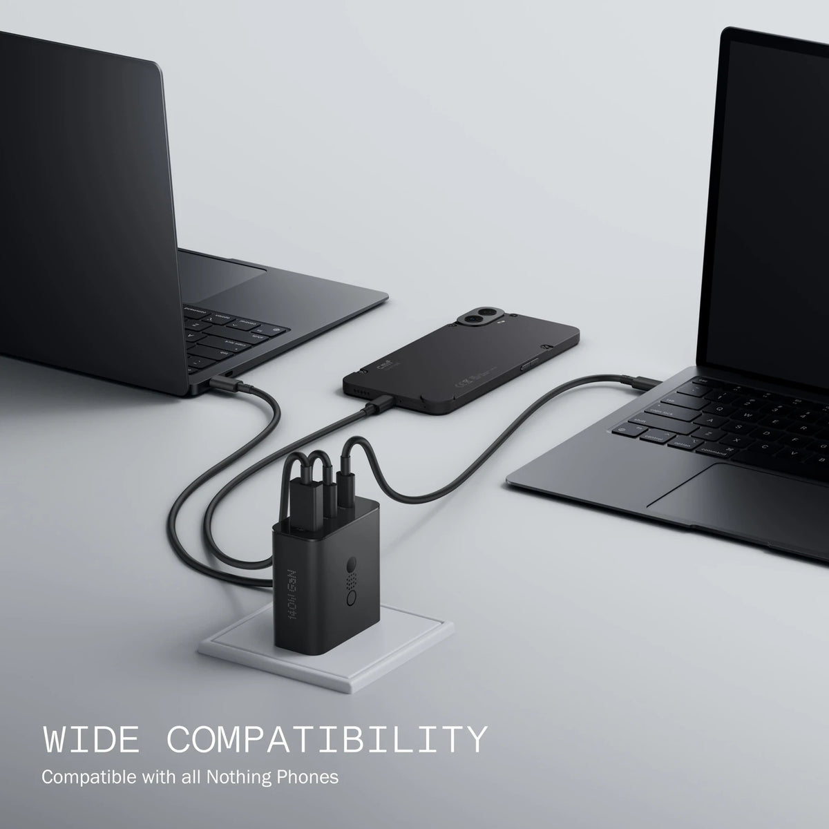 CMF by Nothing 140 W Power GaN 5 A 3 Port Mobile Charger with Detachable Cable (Dark Grey, Cable Included) - CarrotKart | India's first Open Box ecommerce platform
