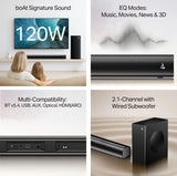 boAt Aavante Bar Quake Pro 120W Soundbar 2.1 Channel Wireless - CarrotKart | India's first Open Box ecommerce platform