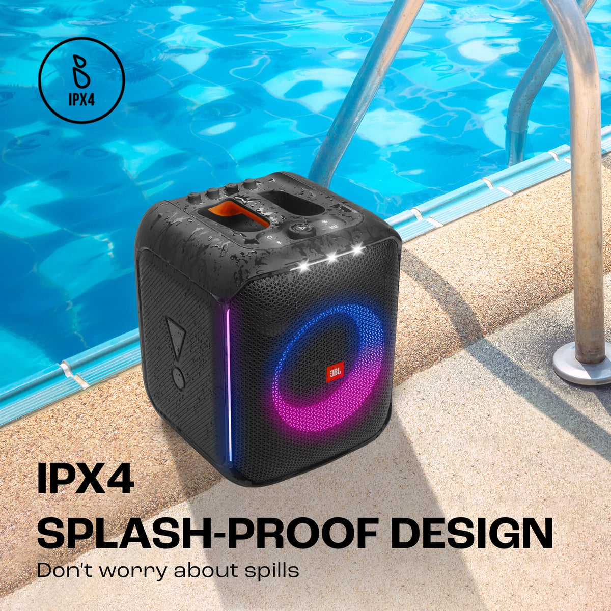 JBL Partybox Encore Essential, Dynamic Light Show ,6Hrs Playtime,Built-in Powerbank 100 W Bluetooth Home Audio Speaker (Black, Stereo Channel) - CarrotKart | India's first Open Box ecommerce platform