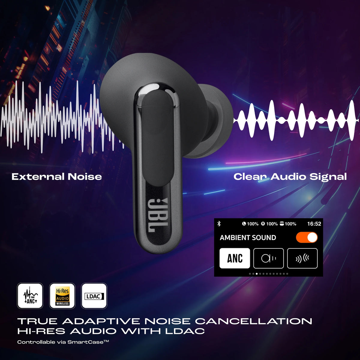 JBL Live Beam 3, Hi-Res LDAC Audio ANC TWS, SmartCase,48H Runtime, Wireless Charging Bluetooth Headset (Black, True Wireless) - CarrotKart | India's first Open Box ecommerce platform