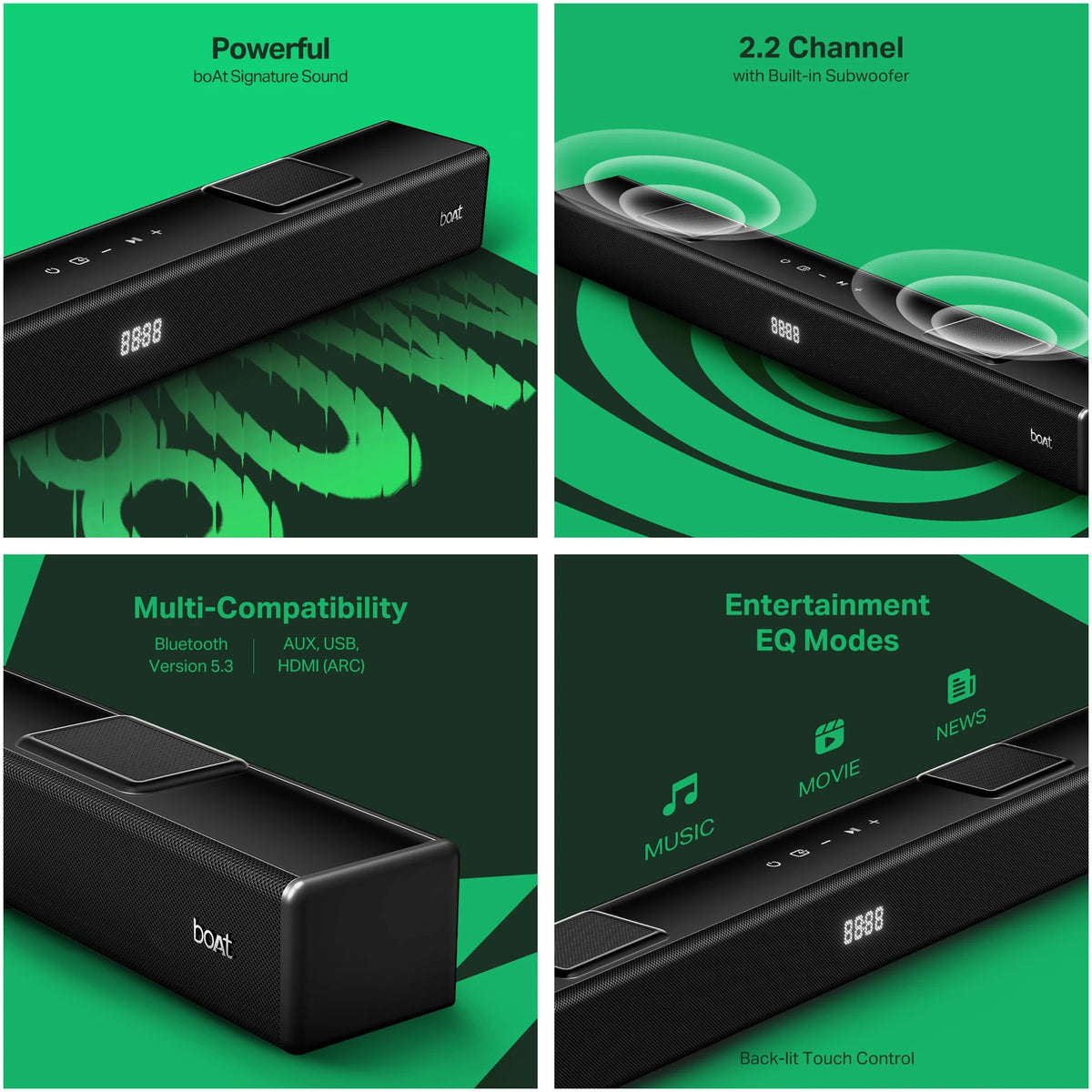 boAt Aavante Bar Raga 100W Soundbar 2.1 Channel - CarrotKart | India's first Open Box ecommerce platform