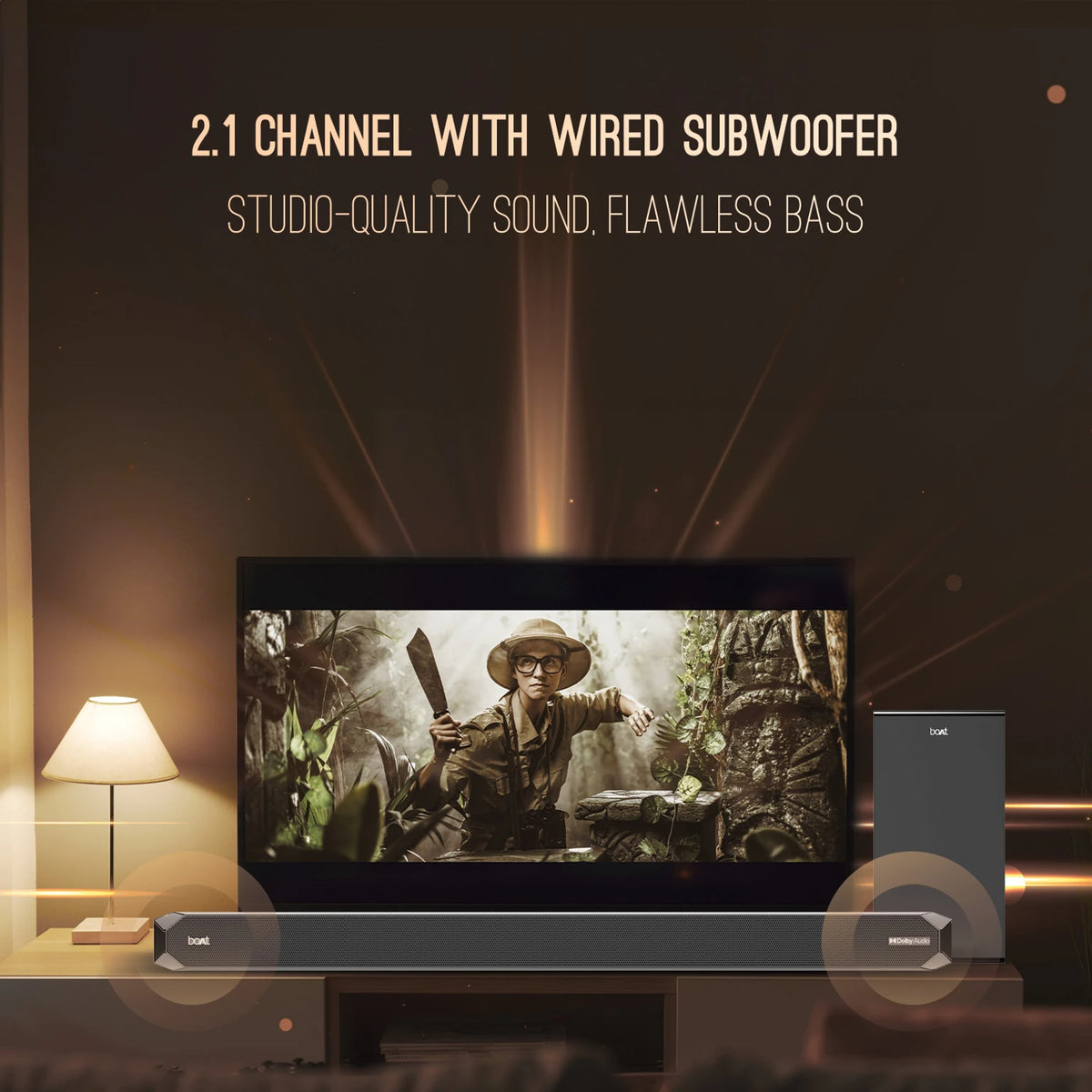 boAt Aavante Bar A2060 160W Dolby Audio Soundbar 2.1 Channel - CarrotKart | India's first Open Box ecommerce platform
