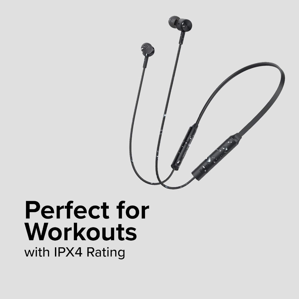 Redmi SonicBass Wireless In Ear Earphones with Mic Noise Cancellation, IPX4 Splash & Sweat Proof, Multi-Point Dual Pairing, Light-Weight Neckband, Bluetooth 5.0 & Up to 12 hrs of Playback Time (Black) - CarrotKart | India's first Open Box ecommerce platform