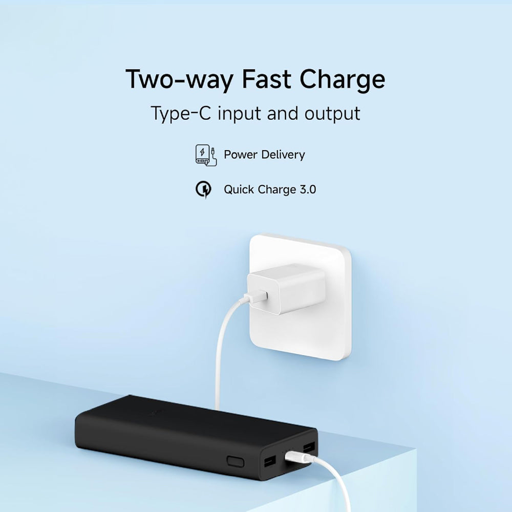 Xiaomi Power Bank 4i 20000mAh 33W Super Fast Charging PD |Smart 12 Layer Protection|Type C Input & Output|Triple Output Ports|Supports Android,Apple, Tablets, Earbuds,Watch(MI Powerbank),Black - CarrotKart | India's first Open Box ecommerce platform