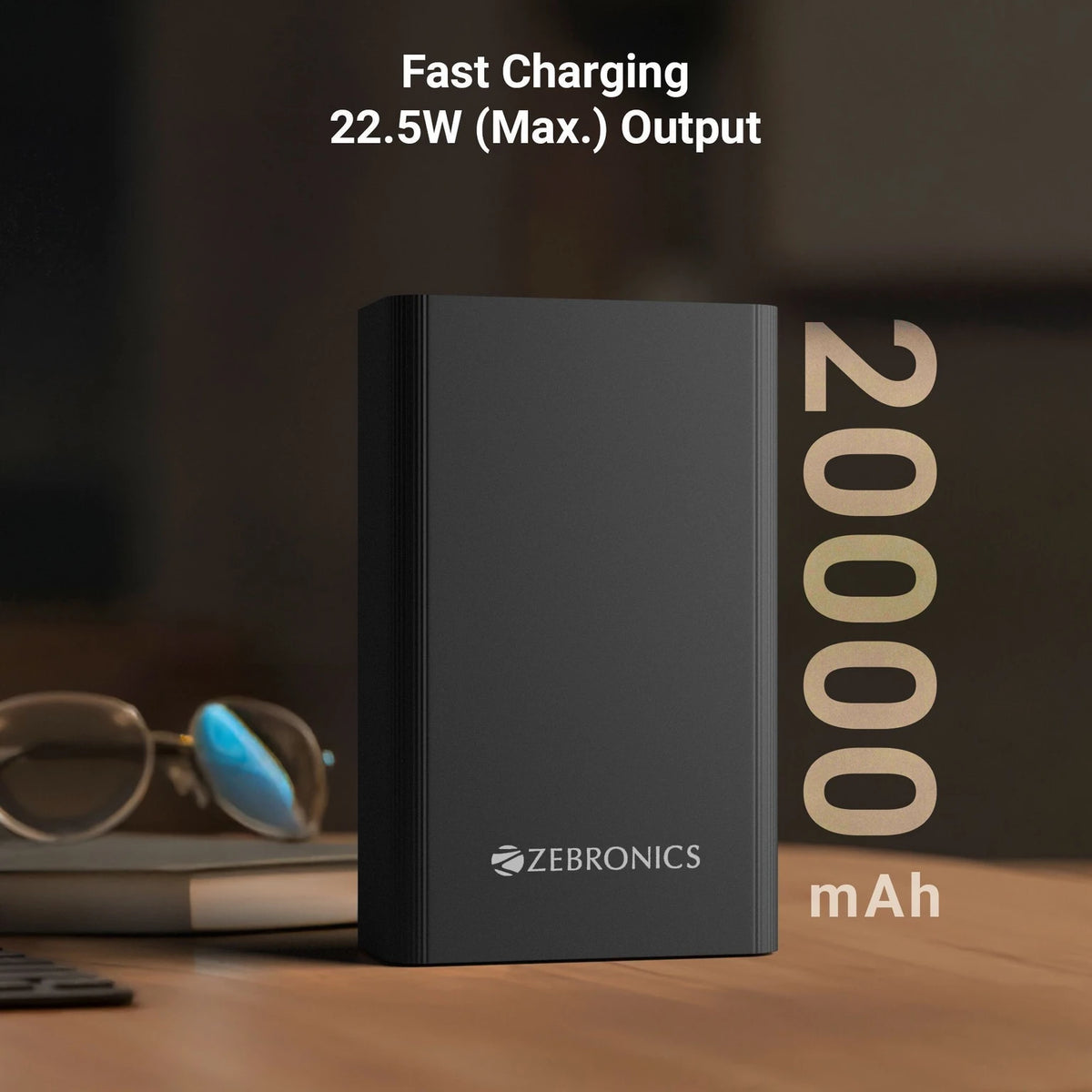 ZEBRONICS 20000 mAh Compact Power Bank, 22.5W Super Fast Charging, PD3.0 (PPS), Dual Type-C & USB-A, LED Indicator, Metal Body, for All Mobiles, Tablet & Other Devices EnergiTank 20MR1 (Midnight) - CarrotKart | India's first Open Box ecommerce platform